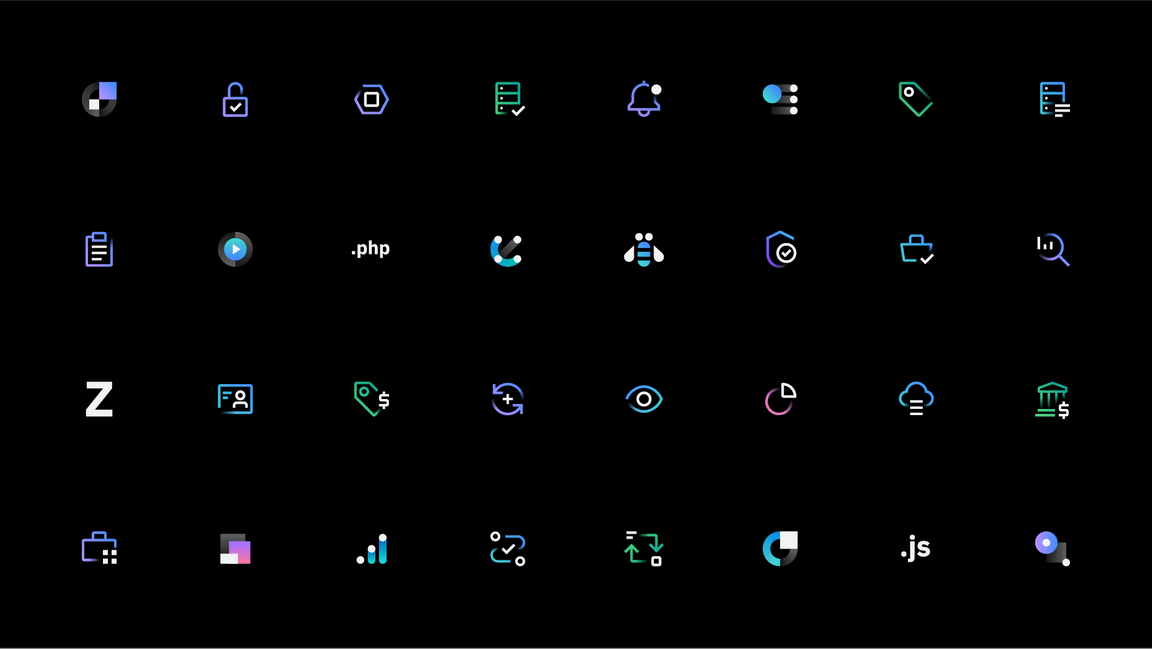 App icons on dark background