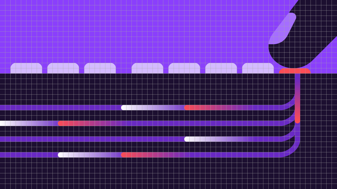 flat style elements applied to grid